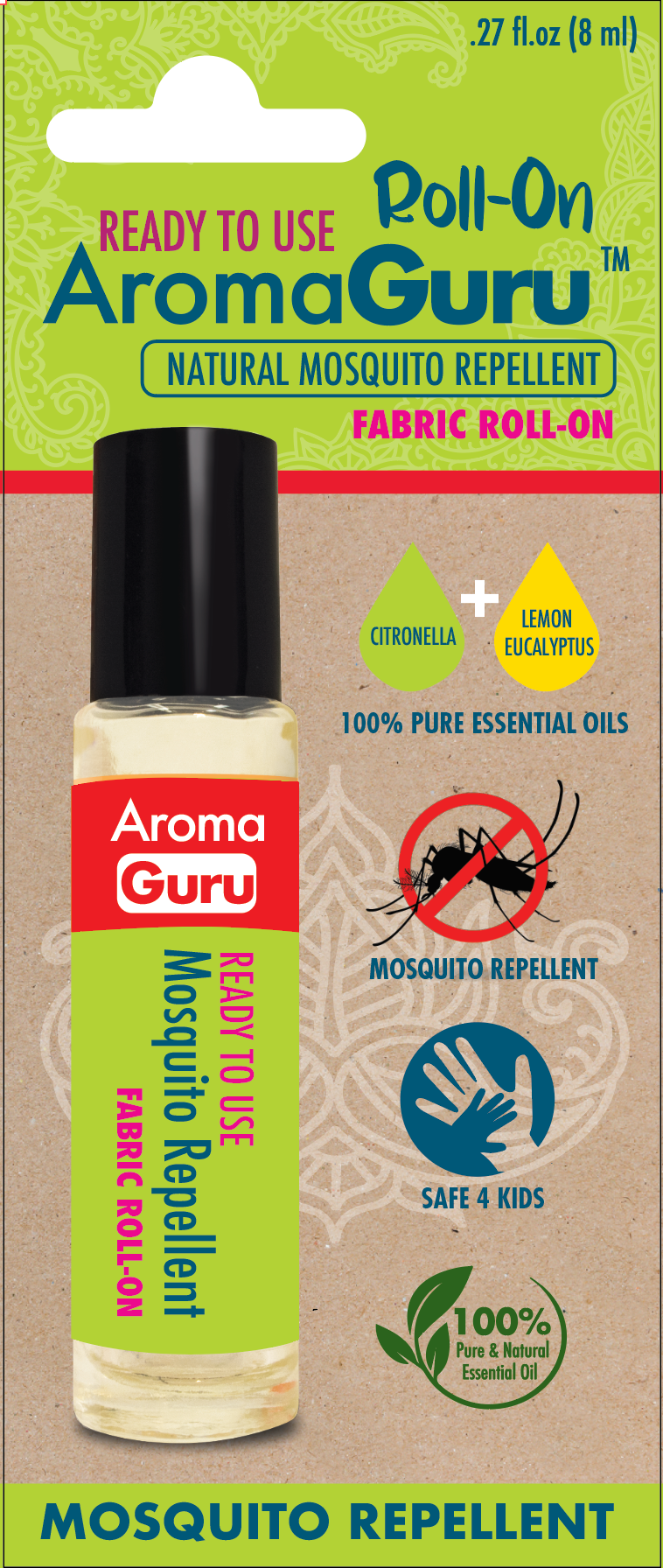 AromaGuru Mosquito Repellent Roll On (Pack of 18)- Wholesale Only, Contact to Purchase
