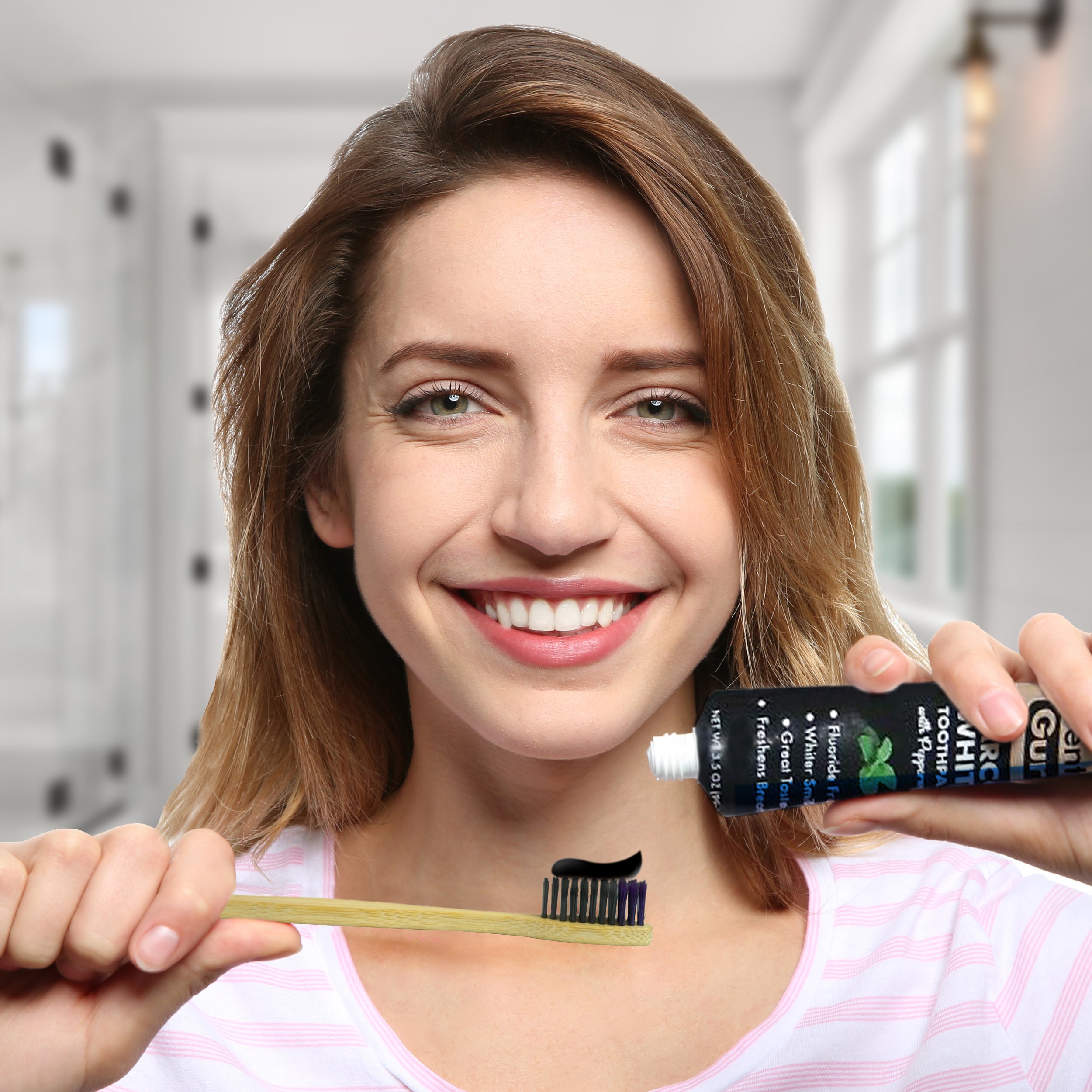 Bamboo Charcoal Toothbrush (pack of 18)- Wholesale Only, Contact to Purchase