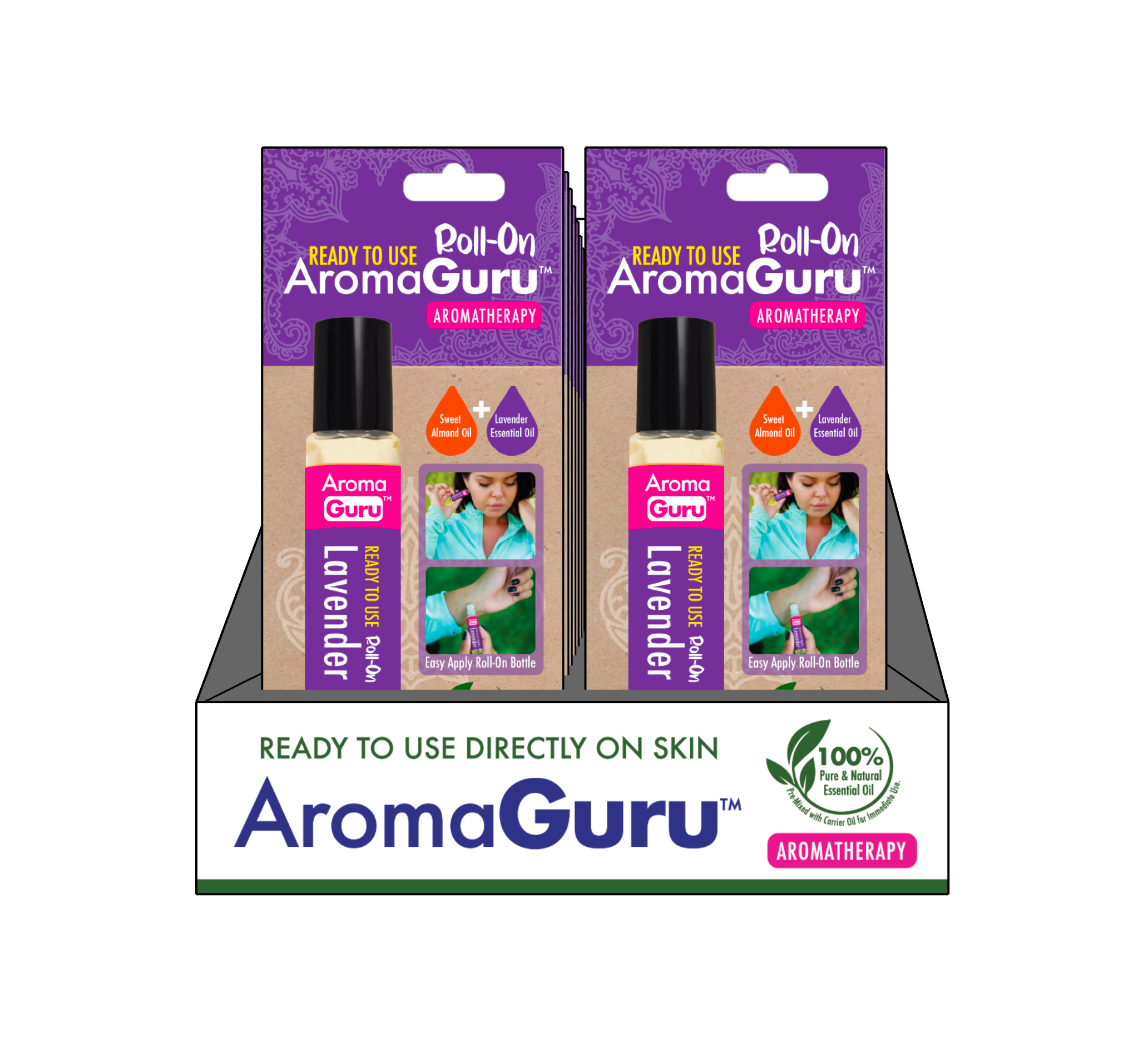 AromaGuru Lavender Roll On (Pack of 18)- - Wholesale Only, Contact to Purchase