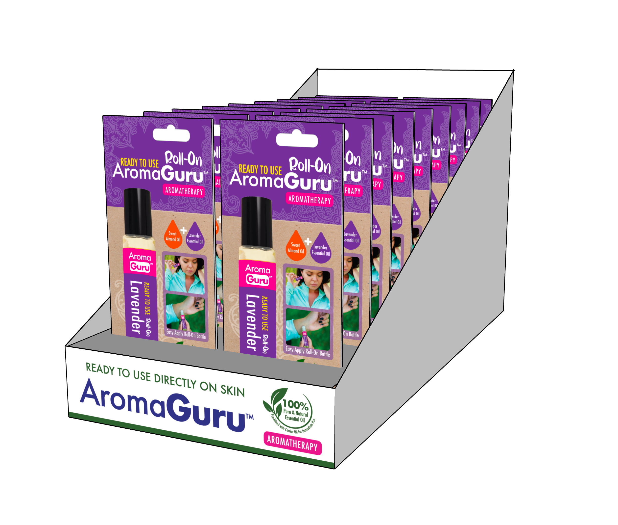 AromaGuru Lavender Roll On (Pack of 18)- - Wholesale Only, Contact to Purchase